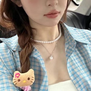 5-6Mm natural freshwater pearl necklace, seedless egg round S925 whole body sterling silver adjustable buckle spot wholesale