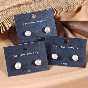 Baroque irregular shaped natural pearl stud earrings broken silver 6-7mm earrings S925 sterling silver needle wholesale