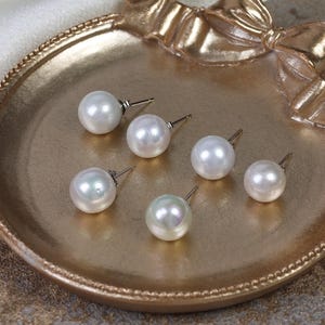 10-11Mm Baroque Edison Natural Freshwater Pearl Stud Earrings Perfect Round S925 Sterling Silver Needle Hypoallergenic