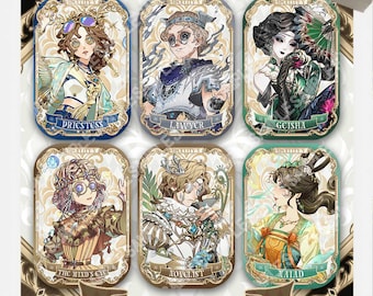 Identity V 2025 Birthday 4.5x7cm Square Badge Set, 14 Character Collection, Fan-Made Ita Bag Gift for IDV Fans