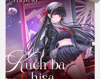 WuWa Chisa Collection Set, Acrylic decor Stand, Oval Glitter Badge, Holographic Ticket, Gift for Players