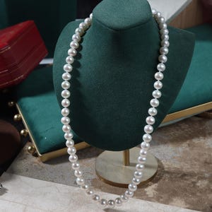 Spot wholesale strong light 7mm near round natural freshwater real pearl necklace mother chain S925 sterling silver buckle classic