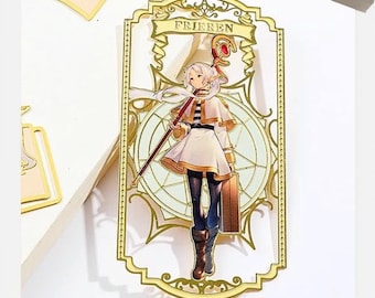 Frieren: Beyond Journey's End Creative Metal Bookmark, Anime Bookmark Gift for Fans, Eisen, Heiter, Himmel, 葬送のフリーレン