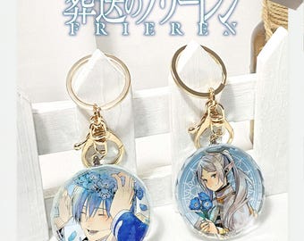 Frieren Crystal Keychain 5cm, Anime Charm, Japanese Style Gift, Frieren & Himmel Accessory  葬送のフリーレン