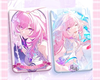 Honkai Star Rail Cyrene Fan-Made Set, 45x70mm Square Badge, 16cm Acrylic Stand, Gift for Cyrene Fans