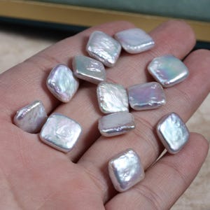 11-12 mm vierkante barokke losse kralen natuurlijke zoetwaterparels speciaal gevormde blote kralen DIY handgemaakte sieraden materiaal:
