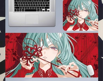 Mousepad Gamer WuWa Phrolova, Grande com 3 mm de Espessura, Vários Tamanhos, Tapete de Mesa Anime para Presente
