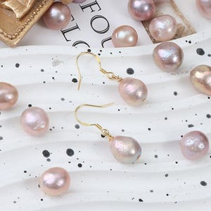 French retro natural freshwater pearl earrings Baroque Edison special-shaped earrings whole body sterling silver plated ear hooks
