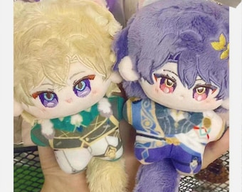 Honkai: Star Rail 10cm Handmade Cotton Plush Duo - Aventurine & Dr. Ratio (PRE-ORDER)