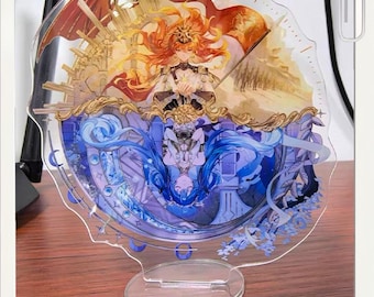 Wuthering Waves Augusta & Iuno Acrylic Stand Keychain, 10cm Desktop Decor, 5cm Bag Charm, WuWa Gift