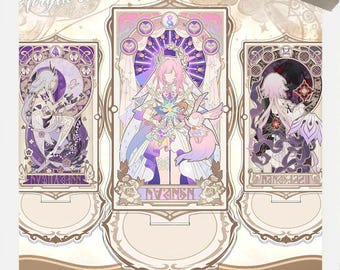 Honkai Star Rail Tarot Acrylic Stand Set, 16cm 12 Characters, Castorice Phainon Dan Heng, Fan-Made Desktop Gift
