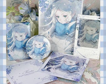 Beyond Journey's End Collectors Merch, Double Glitter Badge, Water-Sensitive Postcard, Bookmark Gift