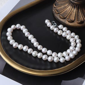 8-9Mm natural freshwater pearl necklace, seedless 45cm hand-knotted promotional gifts, spot wholesale
