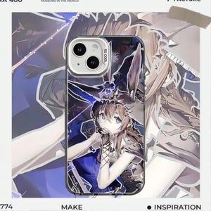 May include: A clear phone case featuring a colorful anime-style illustration of a girl with blue eyes and brown hair. The case has a black border and the words "SO COOL" are printed on the side. The background is a mix of blue and beige tones.