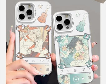 Genshin Cartoon Player Handyhülle Furina Scaramouche Kazuha Venti für iPhone Samsung Modelle