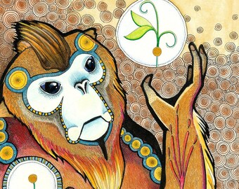 Golden Snub-Nosed Monkey Spirit - Original Art