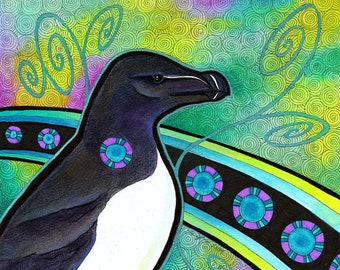 Razorbill as Totem - Original Art - Seabird, Orkney, Guide, Witch