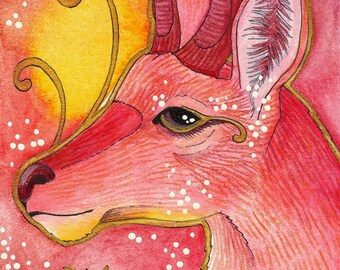 Rose Series - Bohor Reedbuck Magic - Original Art