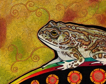 Mongolian Toad as Animal Teacher - Original Art - Witchcraft, Druid