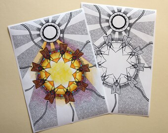 Bogong Moth Digital Coloring Page. Instant download. Printable. Totem animal