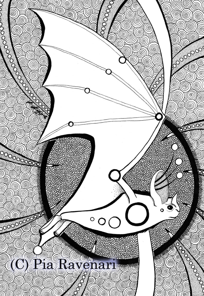 Ghost Bat Digital Coloring Page. Instant Download. Printable. - Etsy