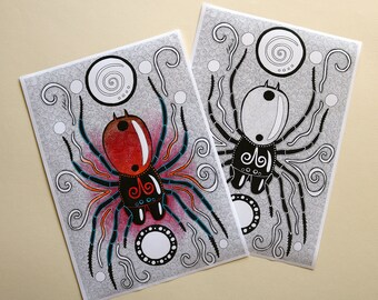 Funnelweb Spider Digital Coloring Page. Instant download. Printable. Totem animal