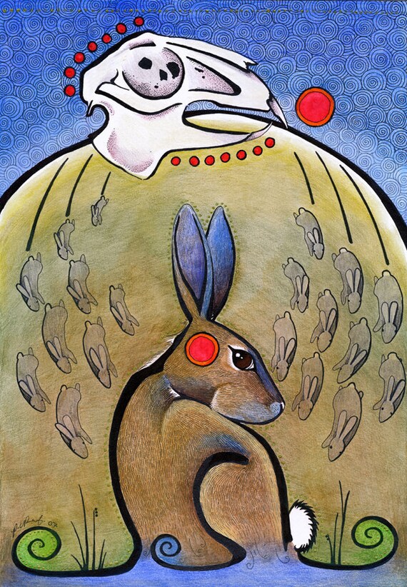 Original Art Profound Rabbit as Totem - Etsy