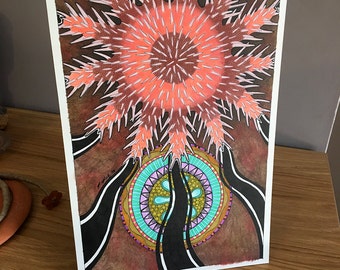 Crown of Thorns Seastar as Totem - Original Art