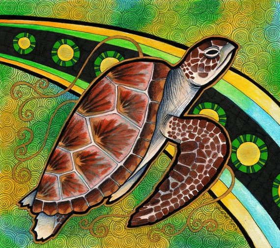 Green Sea Turtle as Animal Teacher Original Art Totem - Etsy Australia Green Sea Turtle as Animal Teacher Original Art Totem - Etsy Australia