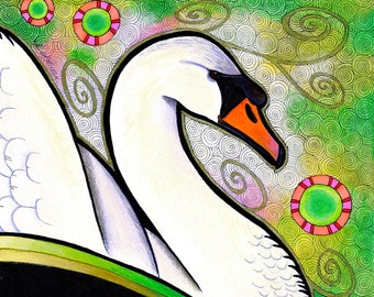 Mute Swan as Animal Teacher - Original Art - Totem, Witchcraft