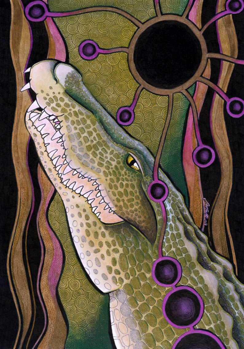 Original Challenging Crocodile as Totem image 2
