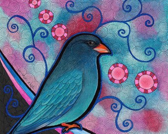Oriental Dollarbird as Animal Teacher - Original Art - Witchcraft, Bird