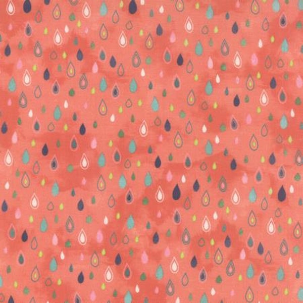 Fresh Cut Papaya 30394 18, Yardage, Basic Grey for Moda Fabrics, Lime, Chartreuse, Coral, Raindrops, Teal, Black, Red, Orange, Pink