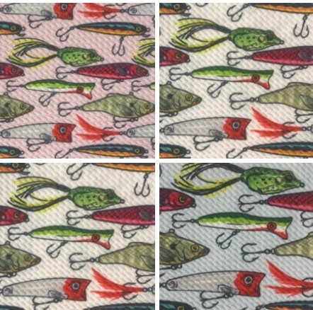 Tight Lines Fishing Lures Eggshell, Fabric by the Yard