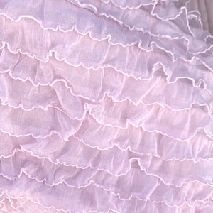 1 Ruffle Poly Stretch Fabric By The Yard Light Pink Ruf