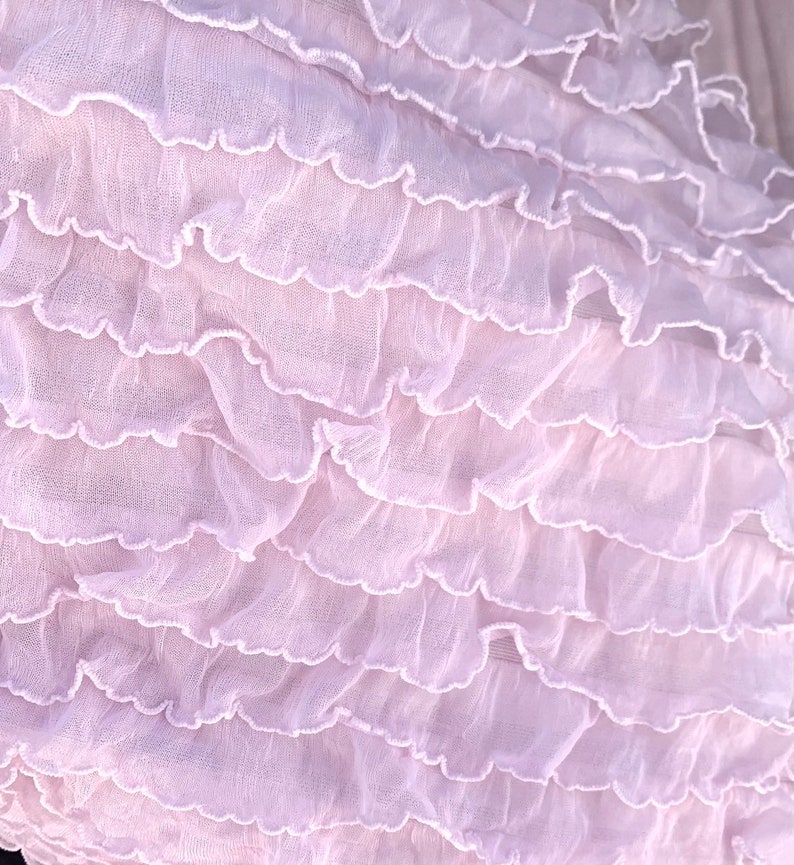 1 Ruffle Poly Stretch Fabric By The Yard Light Pink Ruf