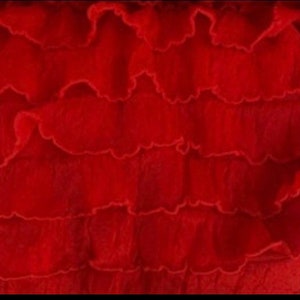 1 Ruffle Poly Stretch Fabric By The Yard Christmas Red Ruf