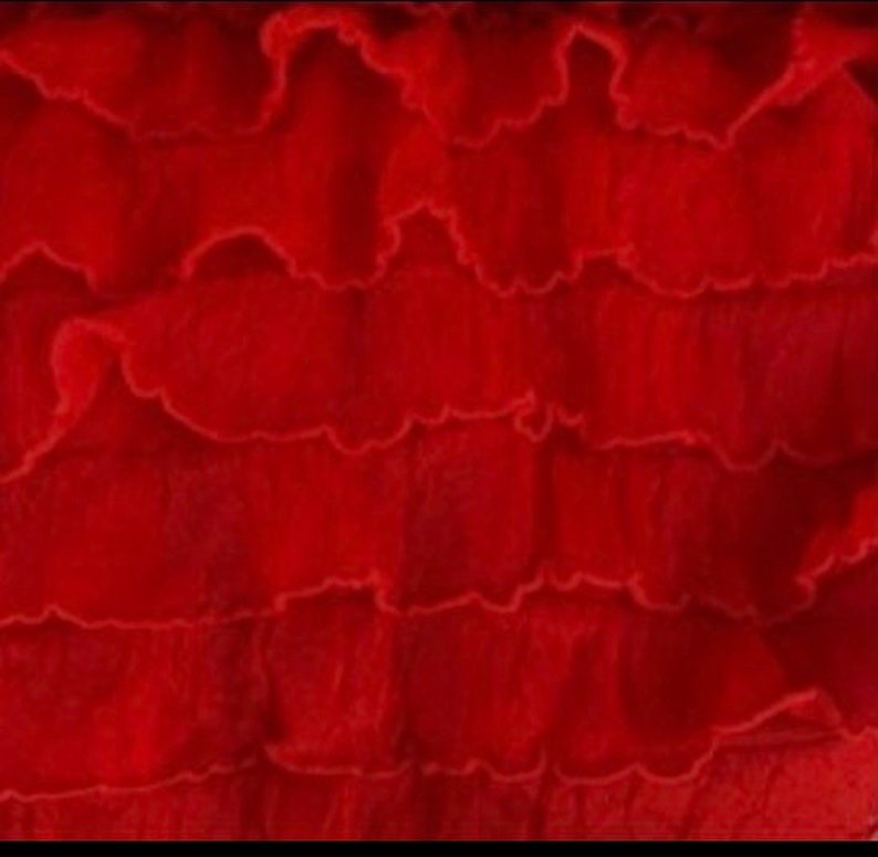 1 Ruffle Poly Stretch Fabric By The Yard Christmas Red Ruf