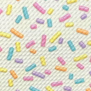 Textured Bullet Liverpool DBP Ribbed Knit Polyester Blend Stretch Printed Fabric By The Yard 1y Sprinkles Off-Wht