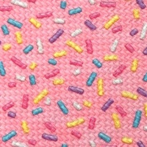 Textured Bullet Liverpool DBP Ribbed Knit Polyester Blend Stretch Printed Fabric By The Yard 1y Sprinkles Pink