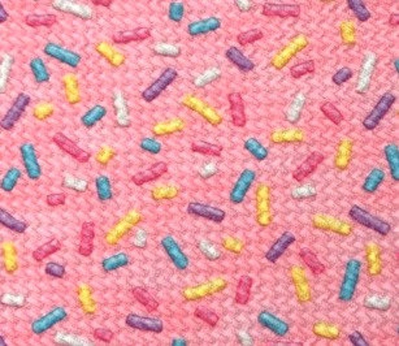 Textured Bullet Liverpool DBP Ribbed Knit Polyester Blend Stretch Printed Fabric By The Yard 1y Sprinkles Pink