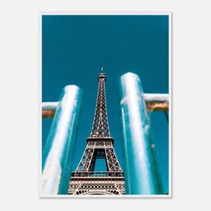 Eiffel Tower Paris Pop Art Wooden Framed Poster – Iconic French Landmark, Your Choice of Frame & Size