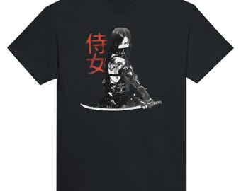 T-shirt samoeraienstrijder | T-shirt Japan Sword Art | Bushido-vechtershirt | Katana grafisch cadeau