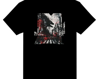 Godzilla Cyberpunk Neotokyo Japan 3 Heavyweight Unisex Crewneck T-shirt