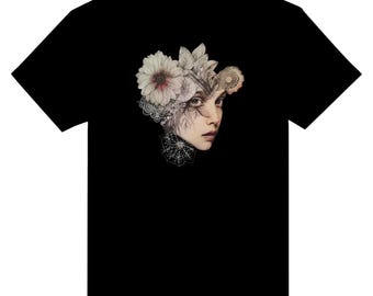 BloomingGirl Flower Art Cat 3 Heavyweight Unisex Crewneck T-shirt