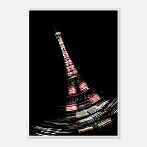 Paris Eiffel Tower Poster | Wall Art Print | Romantic France Decor for Living Room | Wooden Framed Poster