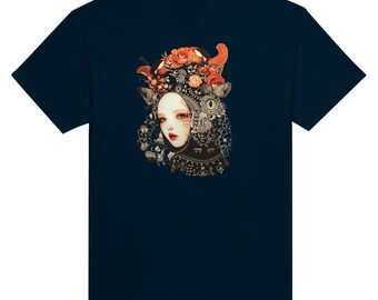 BloomingGirl Flower Art Cat 5 Heavyweight Unisex Crewneck T-shirt