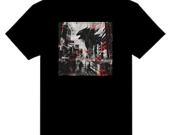 Godzilla Cyberpunk Neotokyo Japan 1 Heavyweight Unisex Crewneck T-shirt