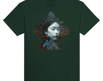 Aura Flower Art 3 Heavyweight Unisex Crewneck T-shirt