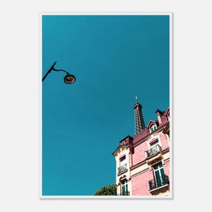 Paris Eiffel Tower Poster | Wall Art Print | Romantic France Decor for Living Room | Wooden Framed Poster
